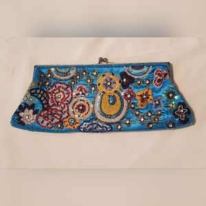 Nine West Beaded Blue Clutch